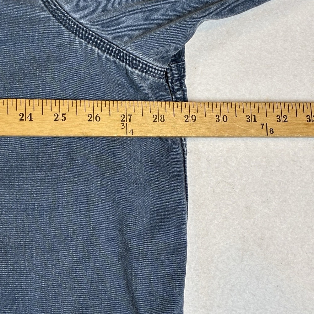 Vintage L.L. Bean Men's 2XL Denim Flannel Lined Shirt Jacket Distressed READ - Picture 5 of 16